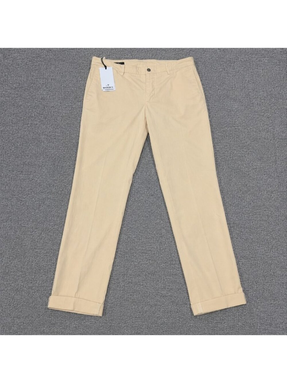 Mason's New York Chino Pants IT 50 US 34 Beige Stretch Cotton Made in Italy NWT